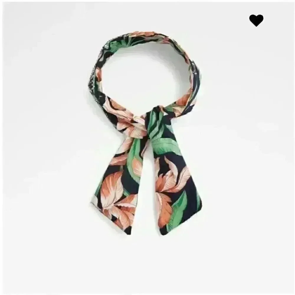 Aldo Women's Green/Navy/Peach Floral with Rhinestone Accents Hair Headband - NEW